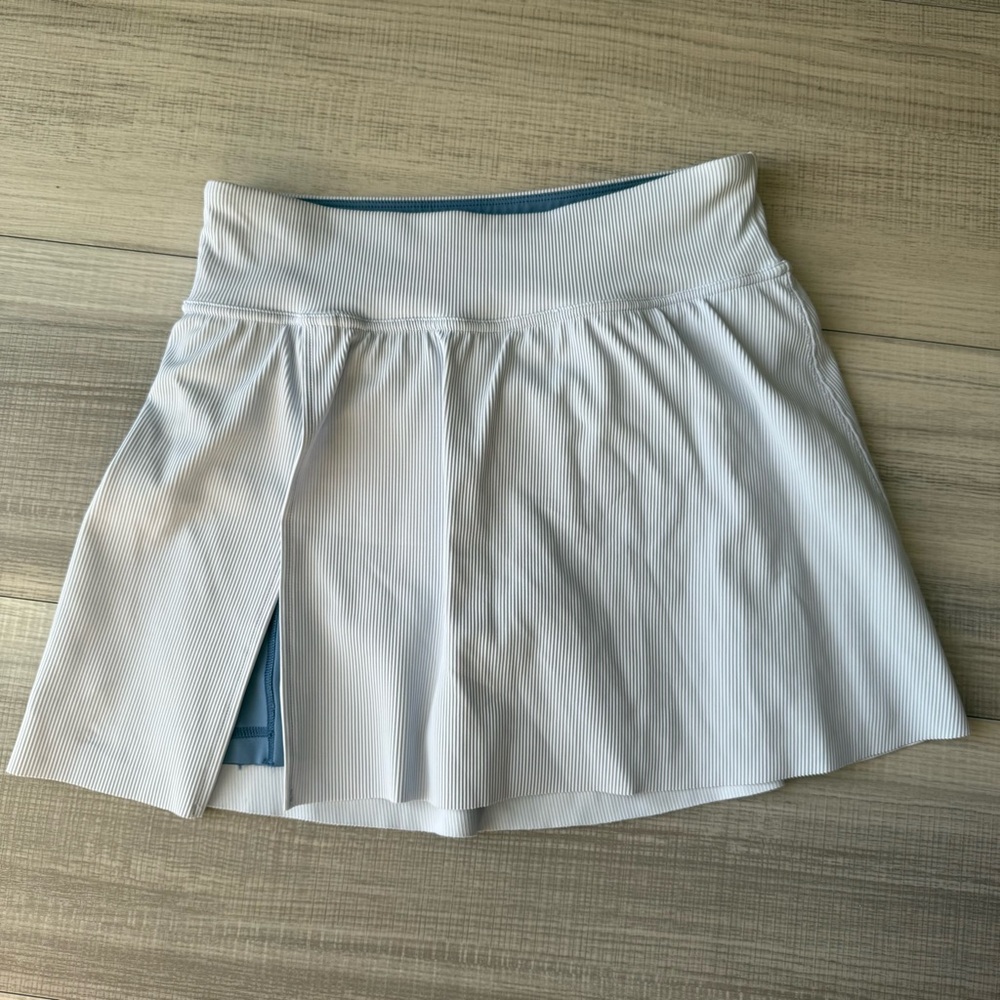 SPANX Blue Skater Skirt with Slit